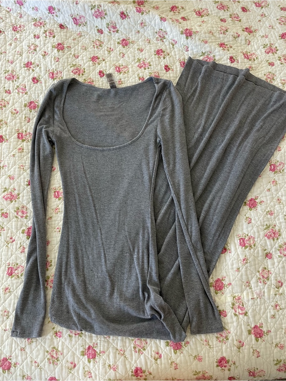 Skims Soft Lounge Maxi Long Sleeve Dress Size Small Grey